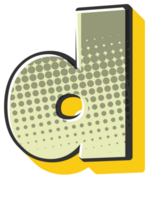 grappig halftone alfabet brief en aantal png