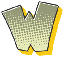 grappig halftone alfabet brief en aantal png