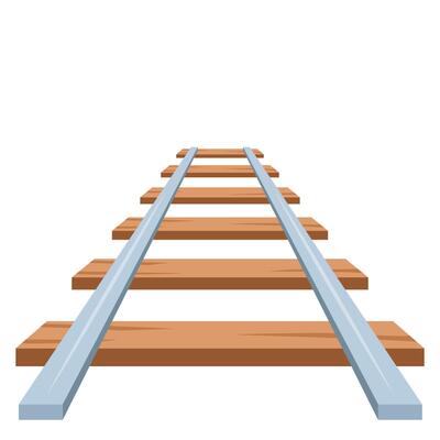 The railway going forward. Rails icon