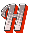 Comic Halftone Alphabet Letter and Number png