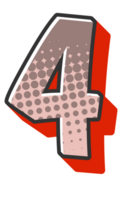 Comic Halftone Alphabet Letter and Number png