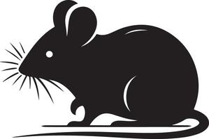 minimal rat silhouette black color white background vector