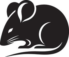 minimal rat silhouette black color white background vector