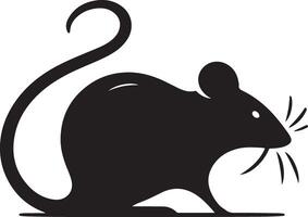 minimal rat silhouette black color white background vector