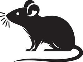 minimal rat silhouette black color white background vector