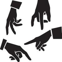 Hand Direction icon silhouette vector