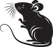 minimal rat silhouette black color white background vector