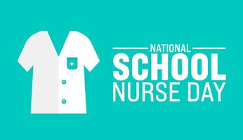 8 may School Nurse Day background template. Holiday concept. use to background, banner, placard, card, and poster design template with text inscription and standard color. vector