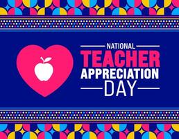 Teacher Appreciation Day background template. Holiday concept. use to background, banner, placard, card, and poster design template with text inscription and standard color. vector