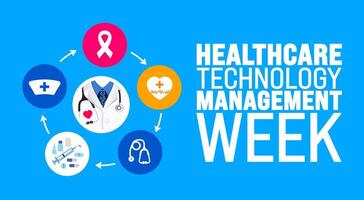 May Healthcare Technology Management Week background template. Holiday concept. use to background, banner, placard, card, and poster design template with text inscription and standard color. vector