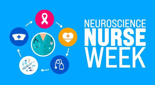 May Neuroscience Nurse Week background template. Holiday concept. use to background, banner, placard, card, and poster design template with text inscription and standard color. vector