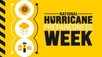 May is National Hurricane Preparedness Week background template. Holiday concept. use to background, banner, placard, card, and poster design template with text inscription and standard color. vector