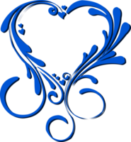 Ornate Blue Heart png