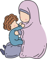 clipart muslim mother and child png