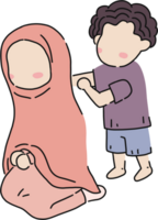 Mutter und Sohn Illustration png