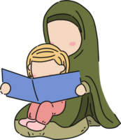 a mother and daughter reading a book clipart png