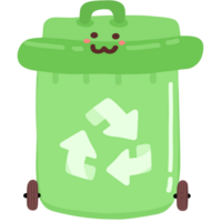 Green recycle bin illustration png