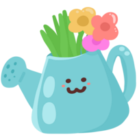 Watering can with flowers png