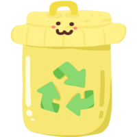 Yellow recycle bin illustration png