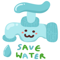 Save water earth day illustration png