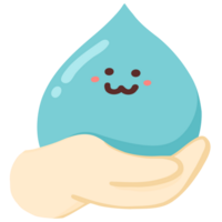 Drop of water in hand illustration png