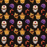 Sugar Skulls Seamless Pattern Design vector
