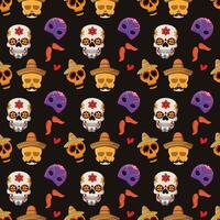 Sugar Skulls Seamless Pattern Design vector