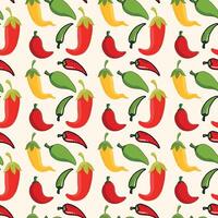 Chili Pepper Cartoons Seamless Pattern Design vector