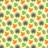 Cheerful Leaf Mix Seamless Pattern Design vector