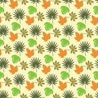 Cheerful Leaf Mix Seamless Pattern Design vector