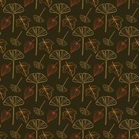 Autumnal Ginkgo Seamless Pattern Design vector