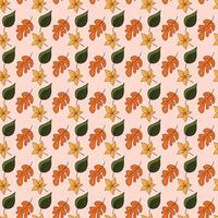 Drop Leaves Seamless Pattern Design vector