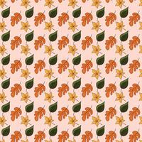 Drop Leaves Seamless Pattern Design vector