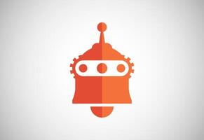 robot campana logo diseño ilustración vector