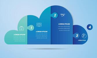 Creative infographic template design with cloud banner options pro element vector