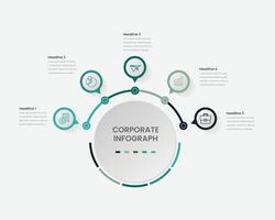 Flat infographic with gradient effect pro element vector