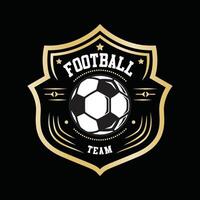 Soccer Football Badge Logo Design Templates Sport Team Identity Illustrations isolated on black Background vector