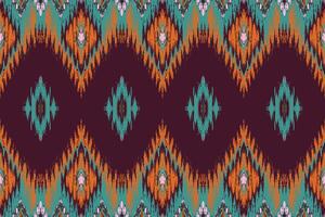 Ethnic abstract ikat art. Seamless pattern in tribal, folk embroidery, and Mexican style. Aztec geometric art ornament print.Design for carpet, wallpaper, clothing, wrapping, fabric, cover, textile vector