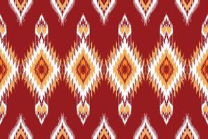 arte abstracto étnico ikat. patrón impecable en estilo tribal, bordado folclórico y mexicano. estampado de adornos de arte geométrico azteca.diseño para alfombras, papel pintado, ropa, envoltura, tela, cubierta, textil vector