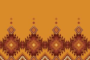 arte abstracto étnico ikat. patrón impecable en estilo tribal, bordado folclórico y mexicano. estampado de adornos de arte geométrico azteca.diseño para alfombras, papel pintado, ropa, envoltura, tela, cubierta, textil vector