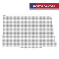 punteado mapa de norte Dakota estado vector