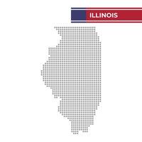 punteado mapa de Illinois estado vector