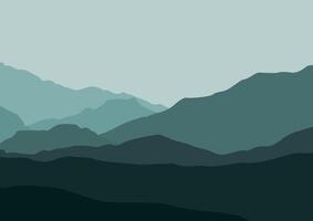 Landscape with mountains. Illustration in flat style. vector