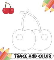 Children's Trace and Color from Fruits vector