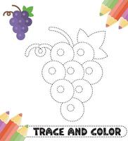 Children's Trace and Color from Fruits vector