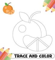 Children's Trace and Color from Fruits vector