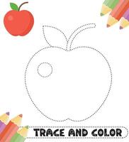 Children's Trace and Color from Fruits vector