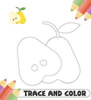 Children's Trace and Color from Fruits vector