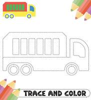 para niños rastro y color transporte vector