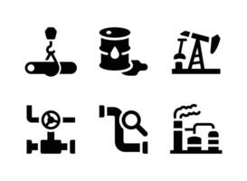 Simple Set of Oil and Gas Solid Icons vector